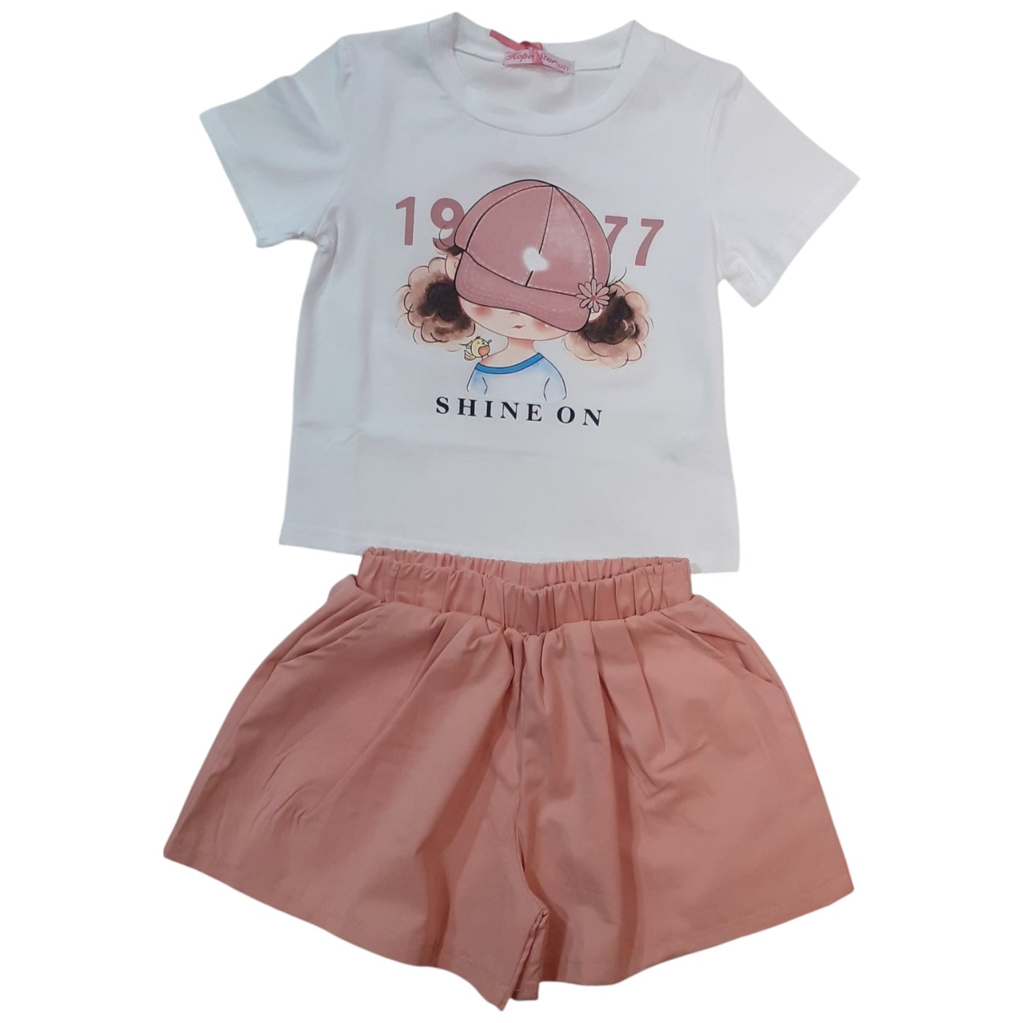 Hope Star Completo Bambina 2 Pezzi T-Shirt e Pantaloncini GA-1304