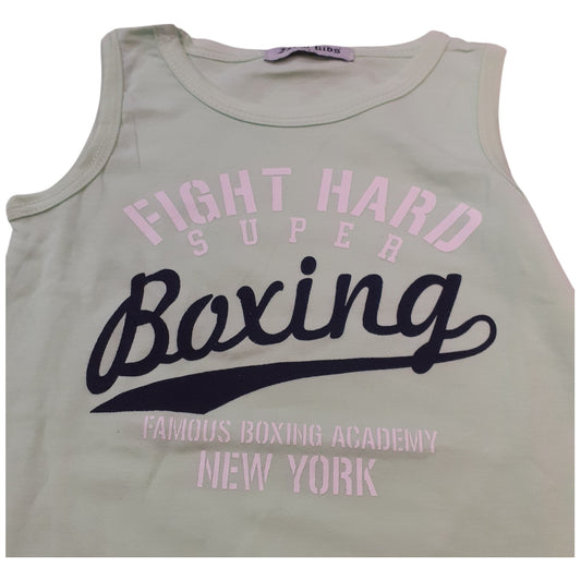 New Kids 2-Piece Outfit Set - Green T-Shirt and Black Shorts EK-670