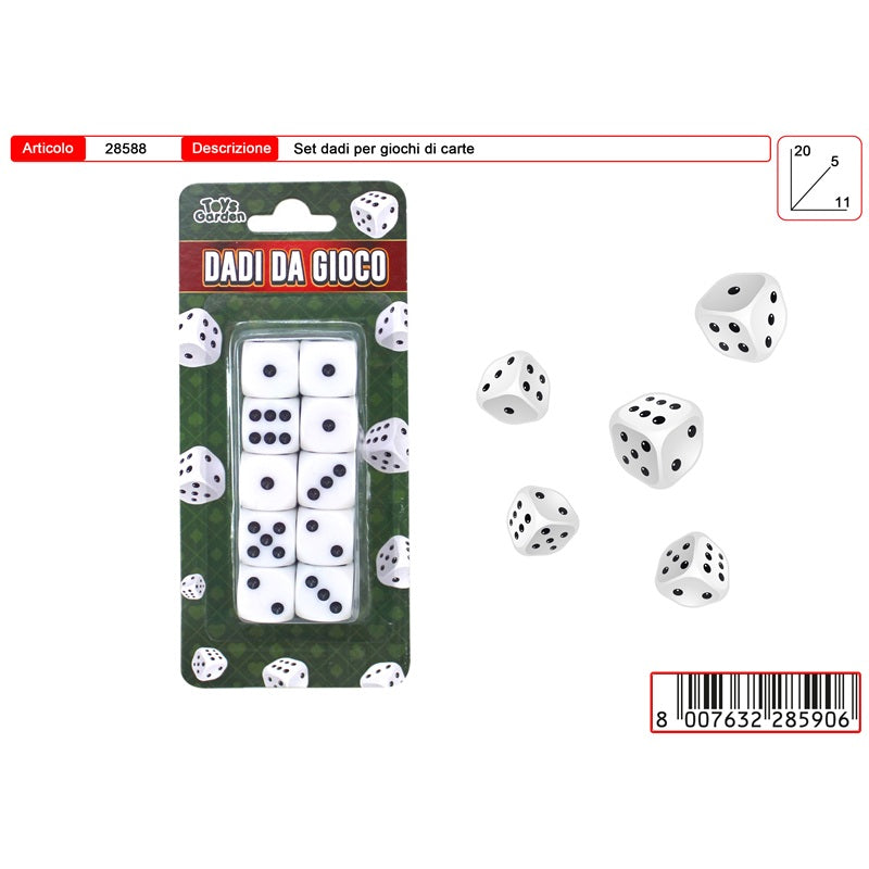 Dadi 10 Pezzi In Blister Gioco Da Tavolo Toys Garden 28588