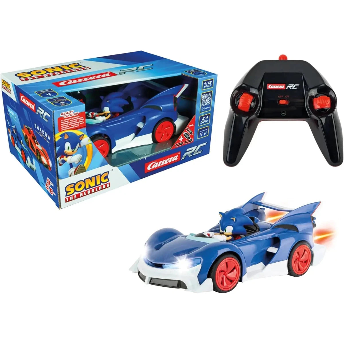 Auto Radiocomandata Sonic 1:18 Con Luci LED Carrera RC - 9003150128908 - DarSaGiocattoli