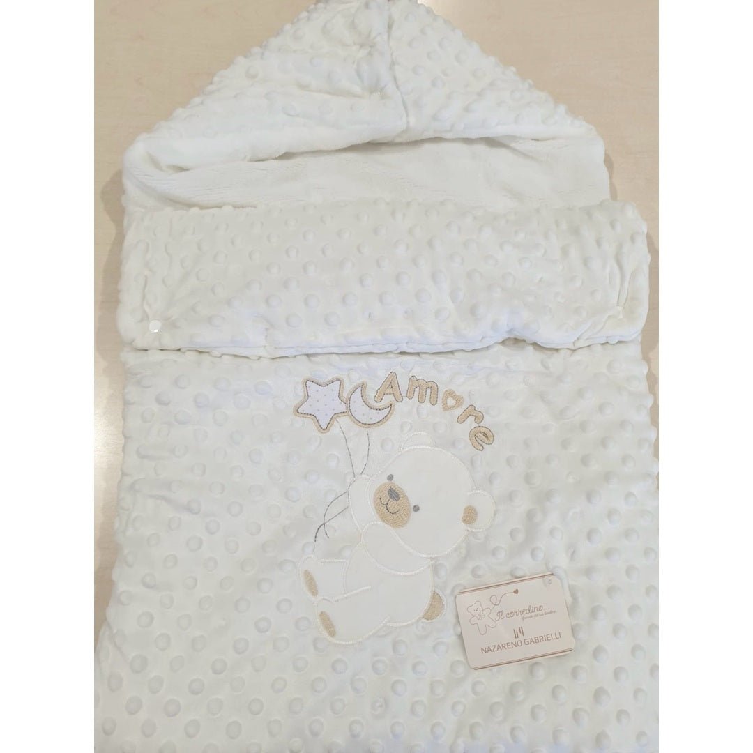 Baby Sacco Neonato/a In Ciniglia Nazareno Gabrielli NG5791 Dis.1 Amore - 8000121858100 - DarSaGiocattoli