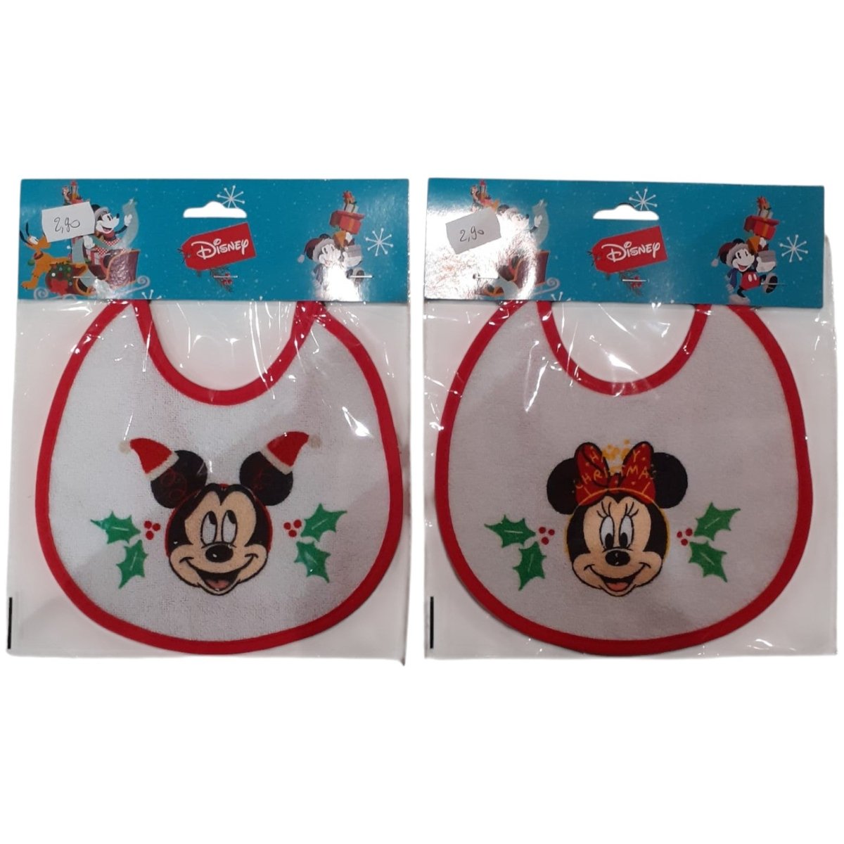 Bavaglini Topolino e Minnie Natale Disney WD9649 e WD9650 - 8300358999646 - DarSaGiocattoli