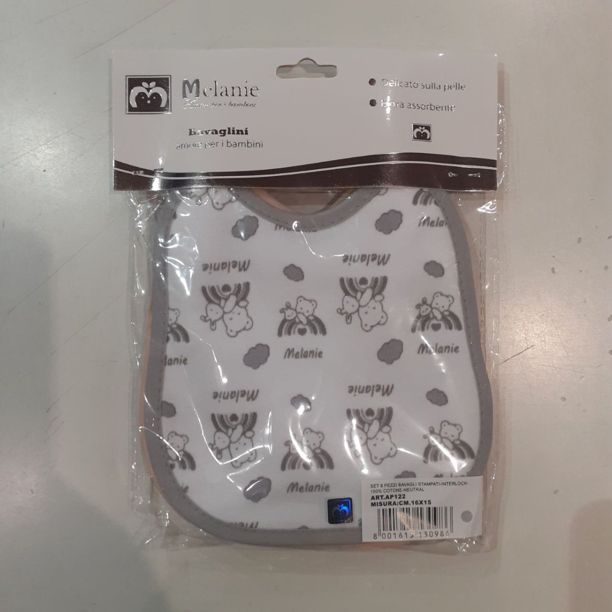 Bavetta Neonato/a 6 Pezzi Fantasia Stampa Cotone Irge Baby IR1373 - 8001615130986 - DarSaGiocattoli