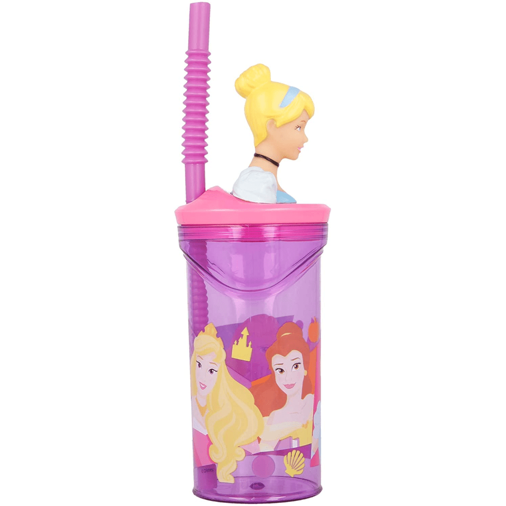 Bicchiere Disney Princess 360 ml Con Cannuccia Real Trade Italia - 8412497512669 - DarSaGiocattoli