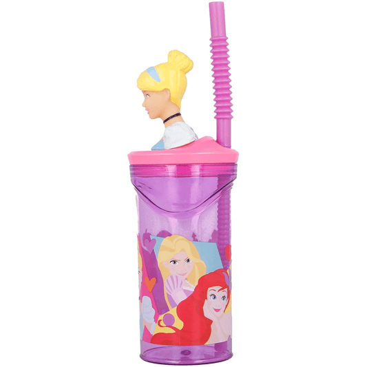 Bicchiere Disney Princess 360 ml Con Cannuccia Real Trade Italia - 8412497512669 - DarSaGiocattoli