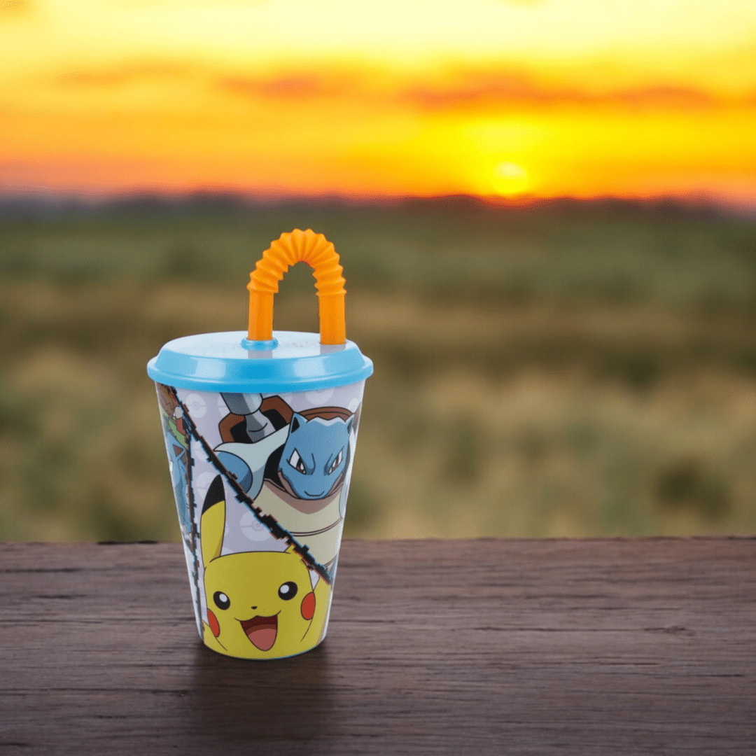 Bicchiere Pokemon Con Cannuccia 430 ml Real Trade 08030 - 8412497080304 - DarSaGiocattoli
