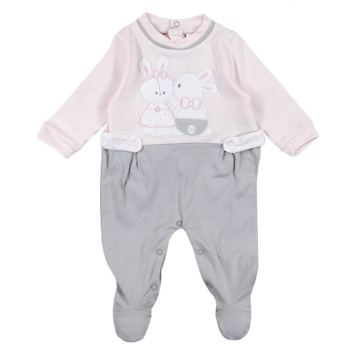 Bidibimbo Tutina Neonata In Caldo Cotone Interlock Grigio Perla TI1703 - 8058480508990 - DarSaGiocattoli