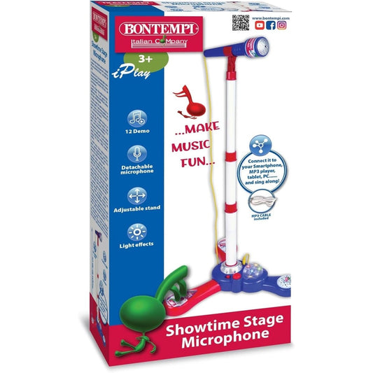 Bontempi MP3 Stage Mic Microfono da Palcoscenico 340x340x800 mm 401510 - 0047663338262 - DarSaGiocattoli