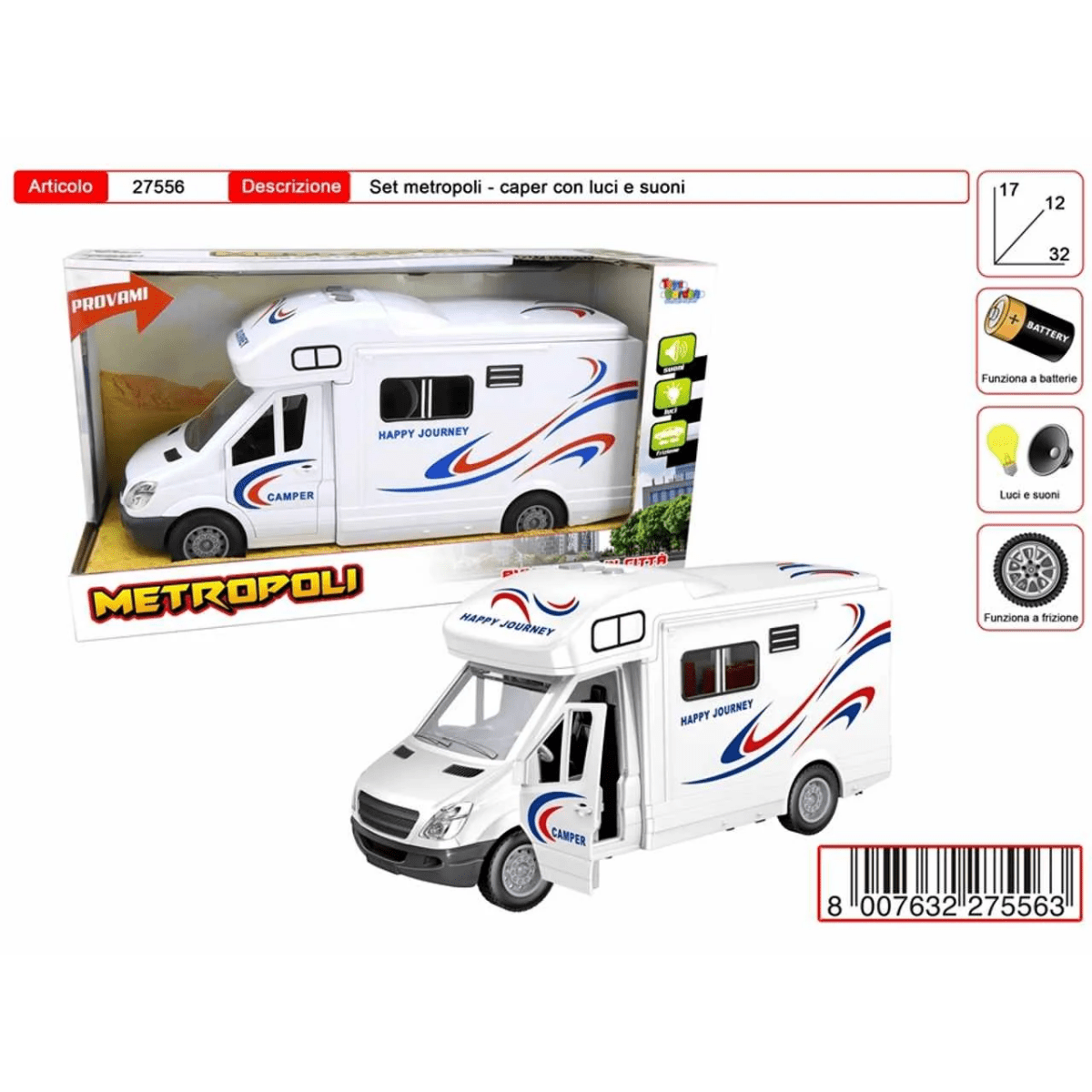 Camper Metropoli B/O a Frizione Toys Garden 27556 - 8007632275563 - DarSaGiocattoli