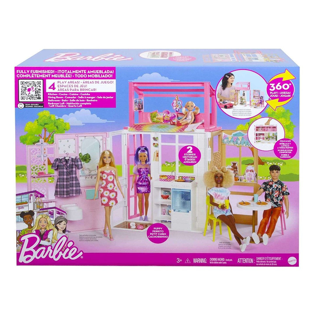 Casa Barbie a 2 piani con accessori giocattolo +3 anni (Mattel