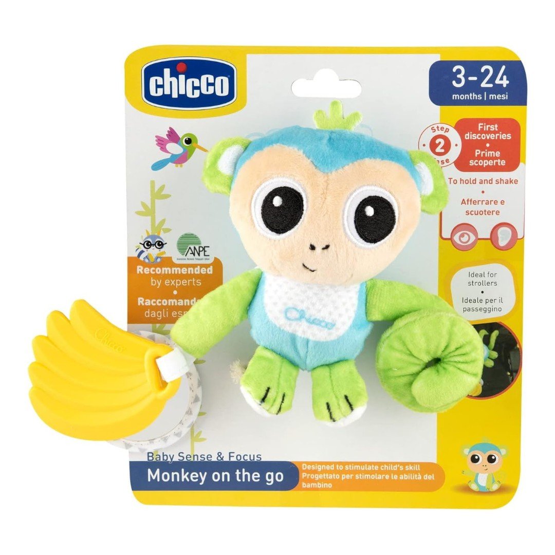Chicco Sonaglio Scimmia Sonaglio con Morbido Massaggiagengive 11568 - 8058664164875 - DarSaGiocattoli
