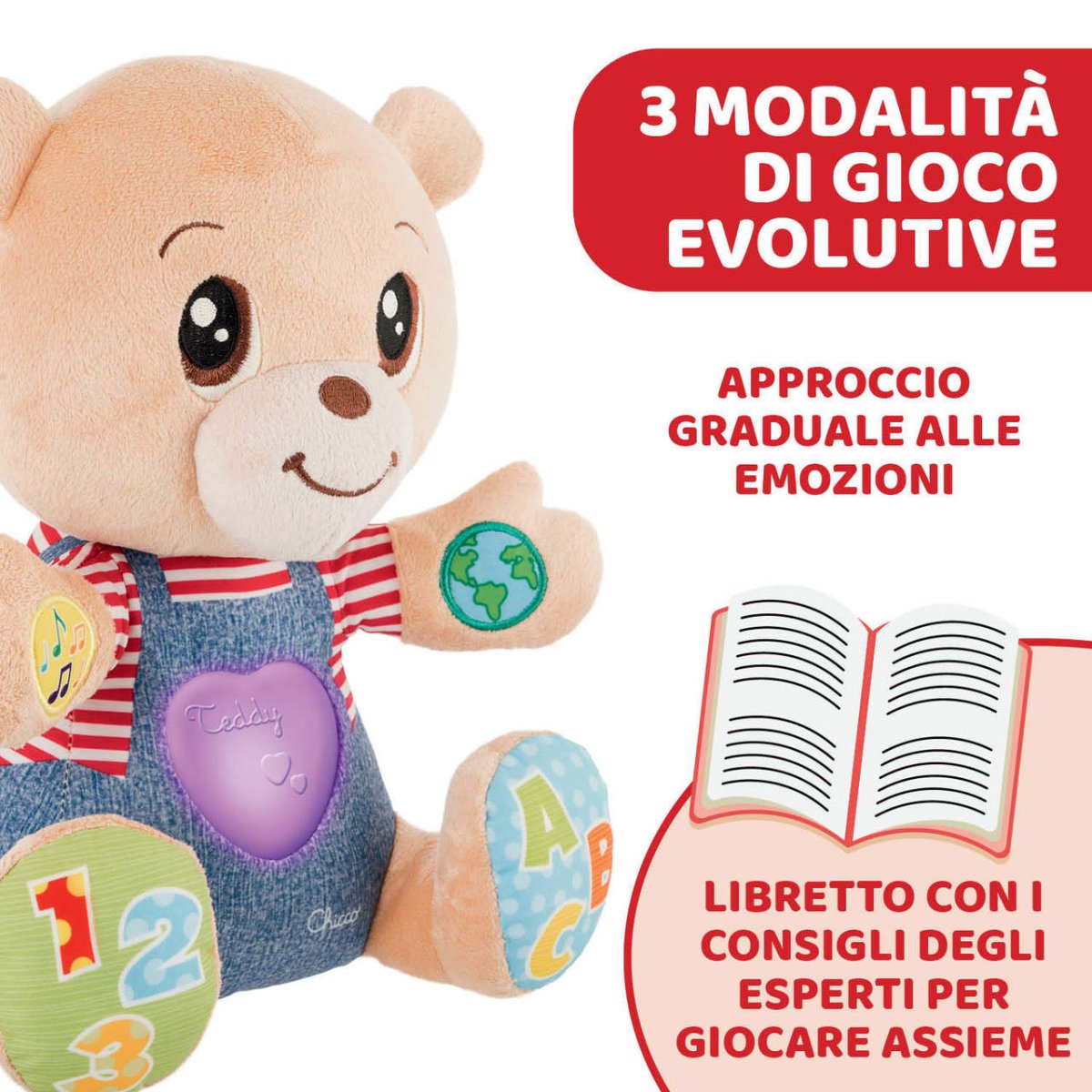 Chicco Teddy Orso delle Emozioni Peluche Evolutivo 07947 - 8058664067374 - DarSaGiocattoli