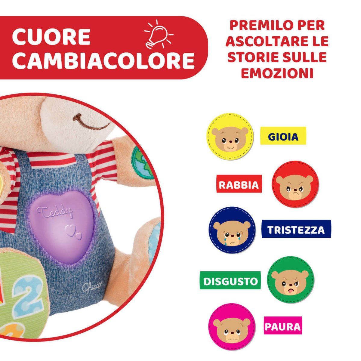 Chicco Teddy Orso delle Emozioni Peluche Evolutivo 07947 - 8058664067374 - DarSaGiocattoli