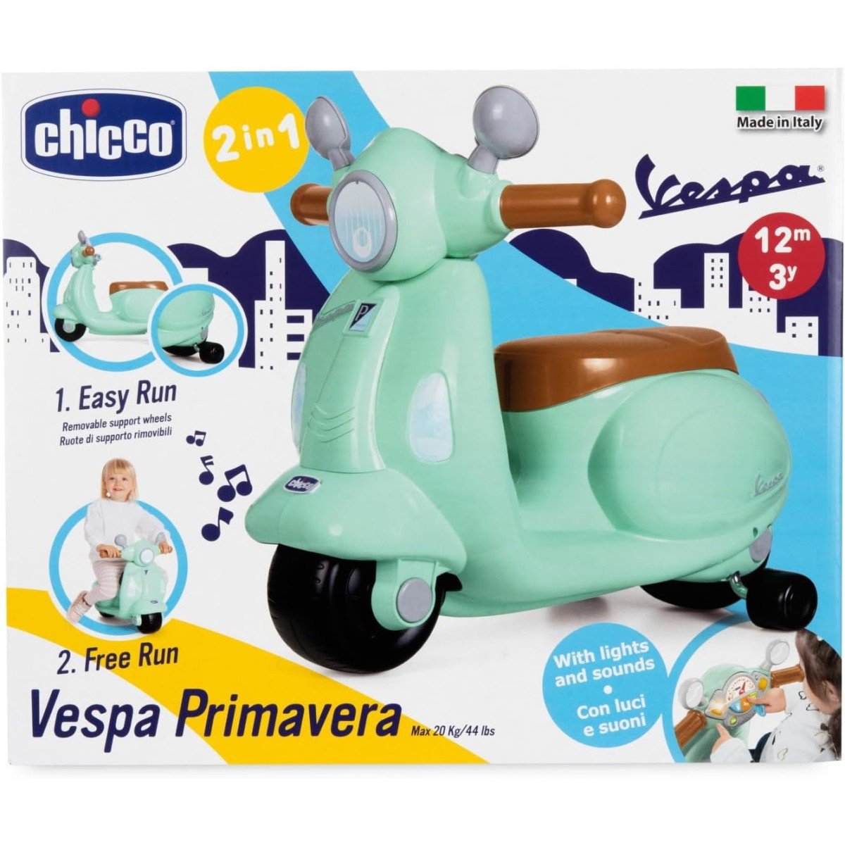Chicco vespa Primavera Latte e Menta Cavalcabile 95192.200 - 8058664177721 - DarSaGiocattoli