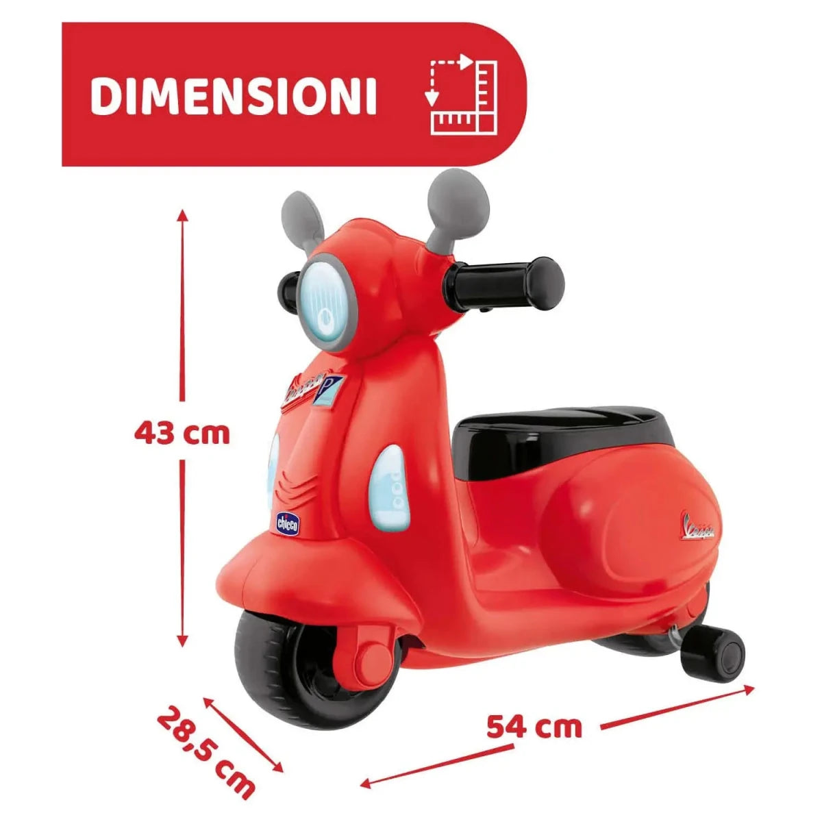 Chicco Vespa Primavera Rossa Cavalcabile 09519 - 8058664093946 - DarSaGiocattoli