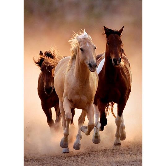 Clementoni - Running Horses 10 Mordillo Puzzle 1000 Pezzi Multicolore 39168 - 8005125391684 - DarSaGiocattoli