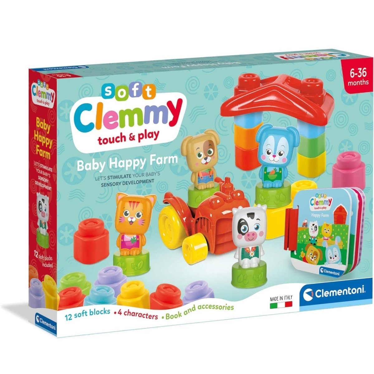 Clementoni Soft Clemmy Baby Happy Farm Costruzioni Mattoncini Morbidi 17884 - 8005125178841 - DarSaGiocattoli