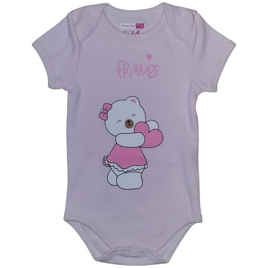 Coppia Di Body Neonata In Cotone Rosa e Bianco Repanda RP - GS2106 - - DarSaGiocattoli