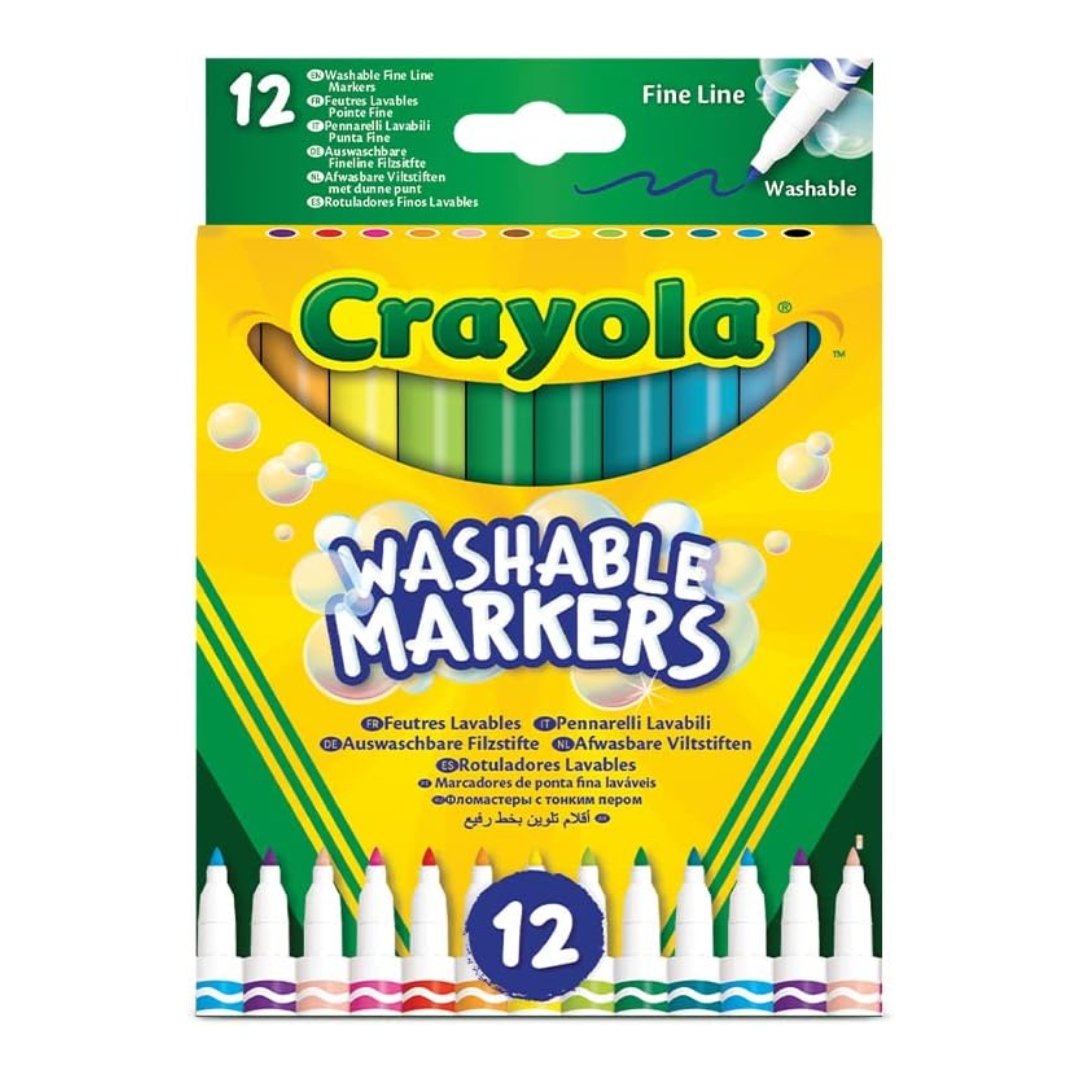 CRAYOLA 12 Pennarelli Lavabili Punta fine Colori Assortiti 58 - 6671 - 0071662066710 - DarSaGiocattoli