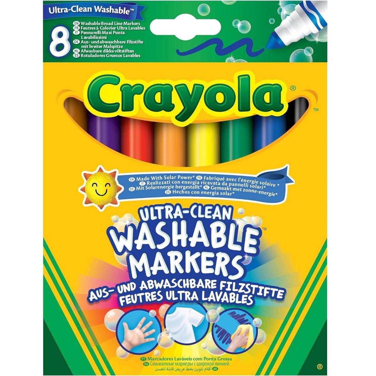 CRAYOLA Pennarelli Ultra - Lavabili Punta Maxi Colori Assortiti 8 Unità - 0071662083281 - DarSaGiocattoli