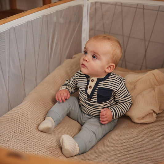 Dirkje Maglia a Manica Lunga Bambino Blu Navy Con Strisce Bianco Sporco 56608 - 8720815512292 - DarSaGiocattoli