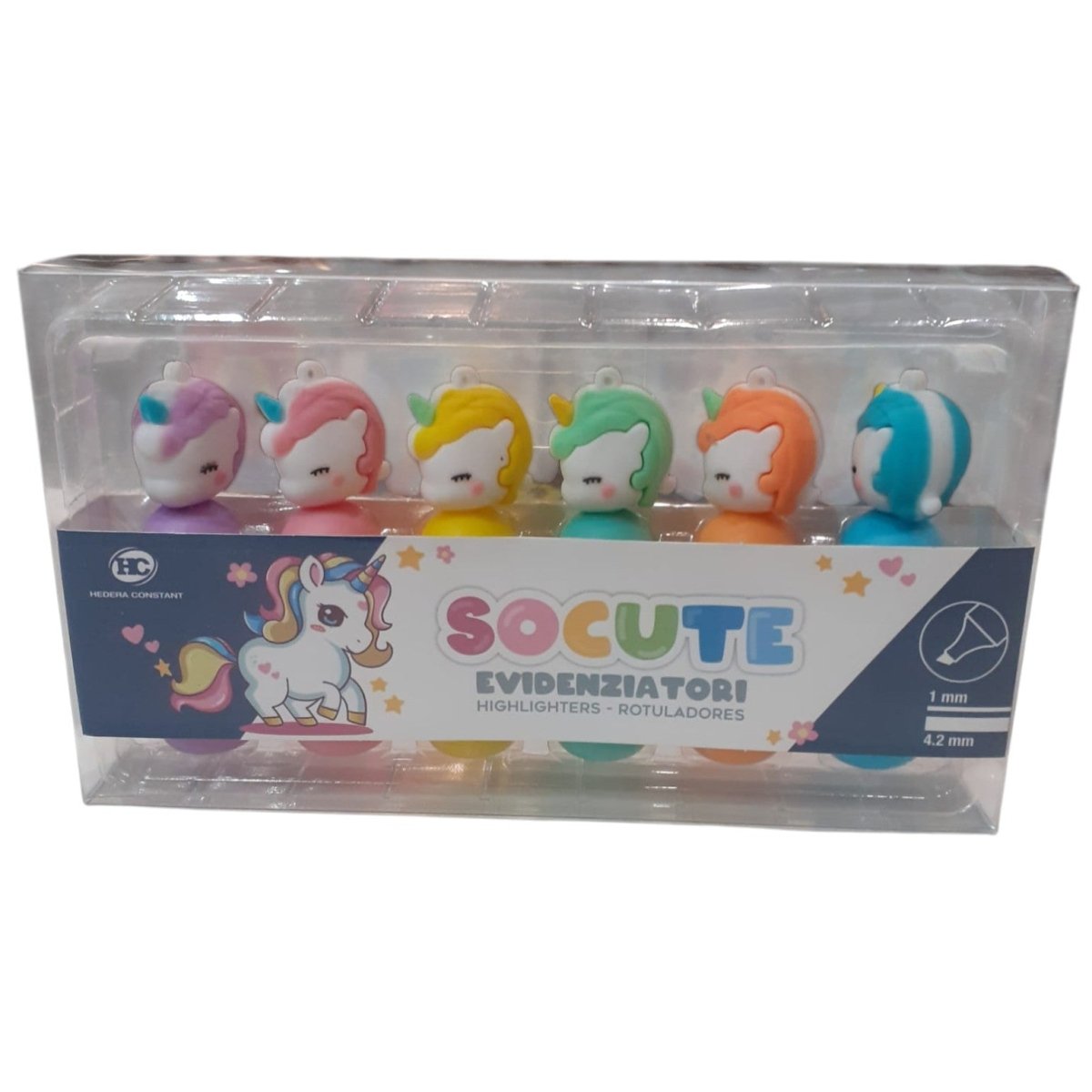 Evidenziatori Mini Socute Unicorno 6 Pezzi Palstel In Blister HC HC07034 - 8003511426729 - DarSaGiocattoli