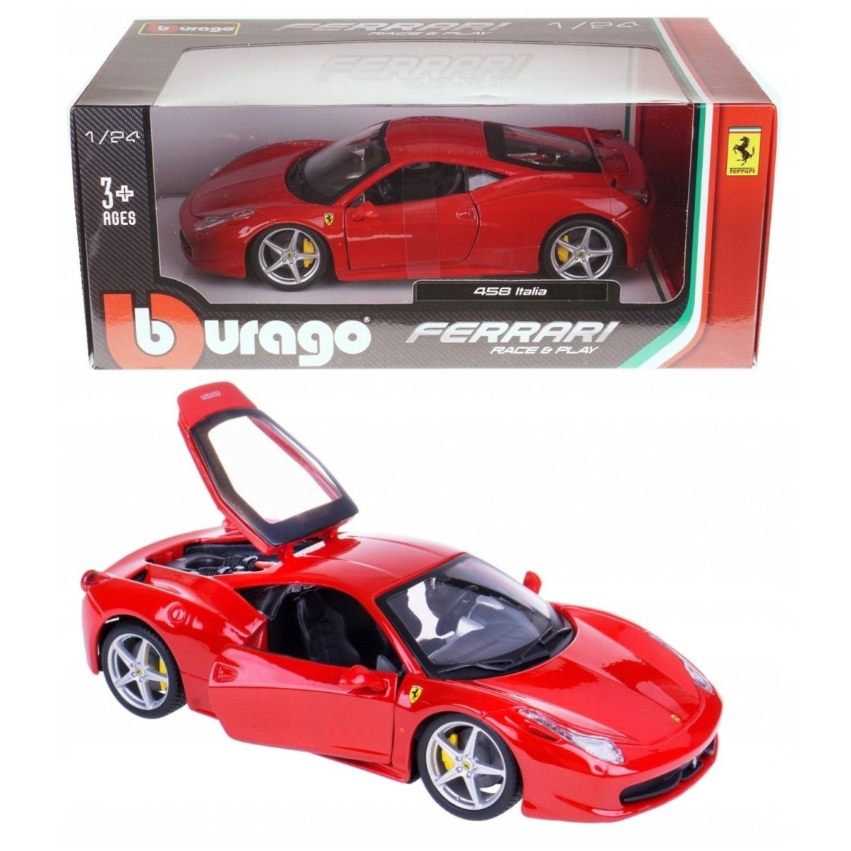 Ferrari R&P 458 Italia 1:24 In Metallo Burago 18-26003 - 4893993260034 - DarSaGiocattoli