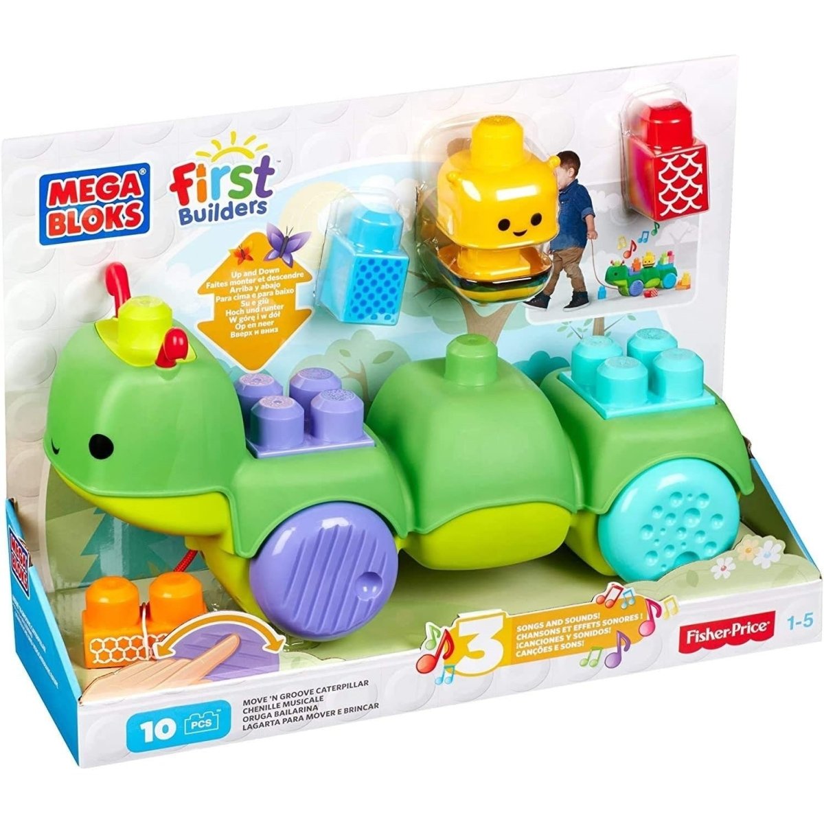 Fisher - Price Mega Bloks First Builders Tira Il Bruco CNG22 - 0065541380905 - DarSaGiocattoli