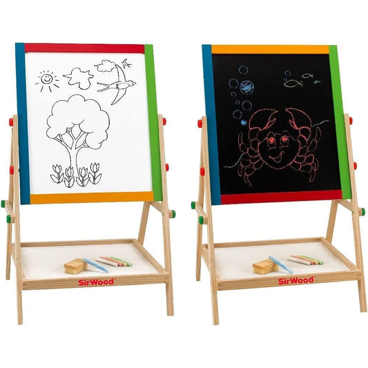 Globo Lavagna In Legno Double face 2 in 1 - 8014966408925 - DarSaGiocattoli