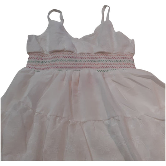 Hope Star Vestito Bambina Bianco Ricamato Estivo CA6037 - DarSaGiocattoli