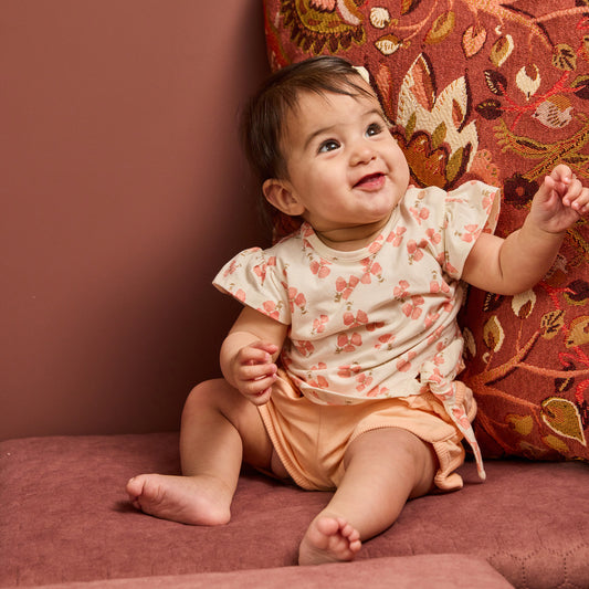 Maglietta Neonata Fantasia Floreale Con Giromaniche Dirkje N58315