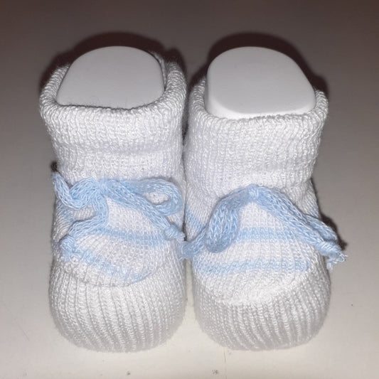 La Rocca Scarpe Neonato Bianco - Azzurro In Cotone F103 - 8300989061033 - DarSaGiocattoli