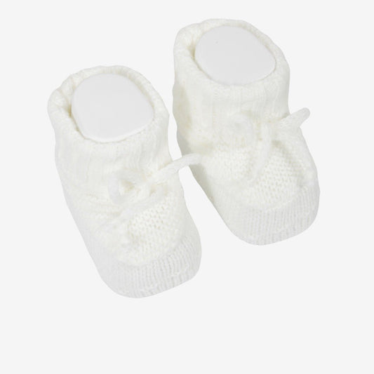 La Rocca Set Cappellino + Scarpine Misto Lana Bianco V119 - 8300989221192 - DarSaGiocattoli