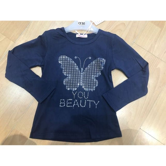 Maglietta Bambina a Maniche Lunghe Blu Best Kids CE313 - - DarSaGiocattoli