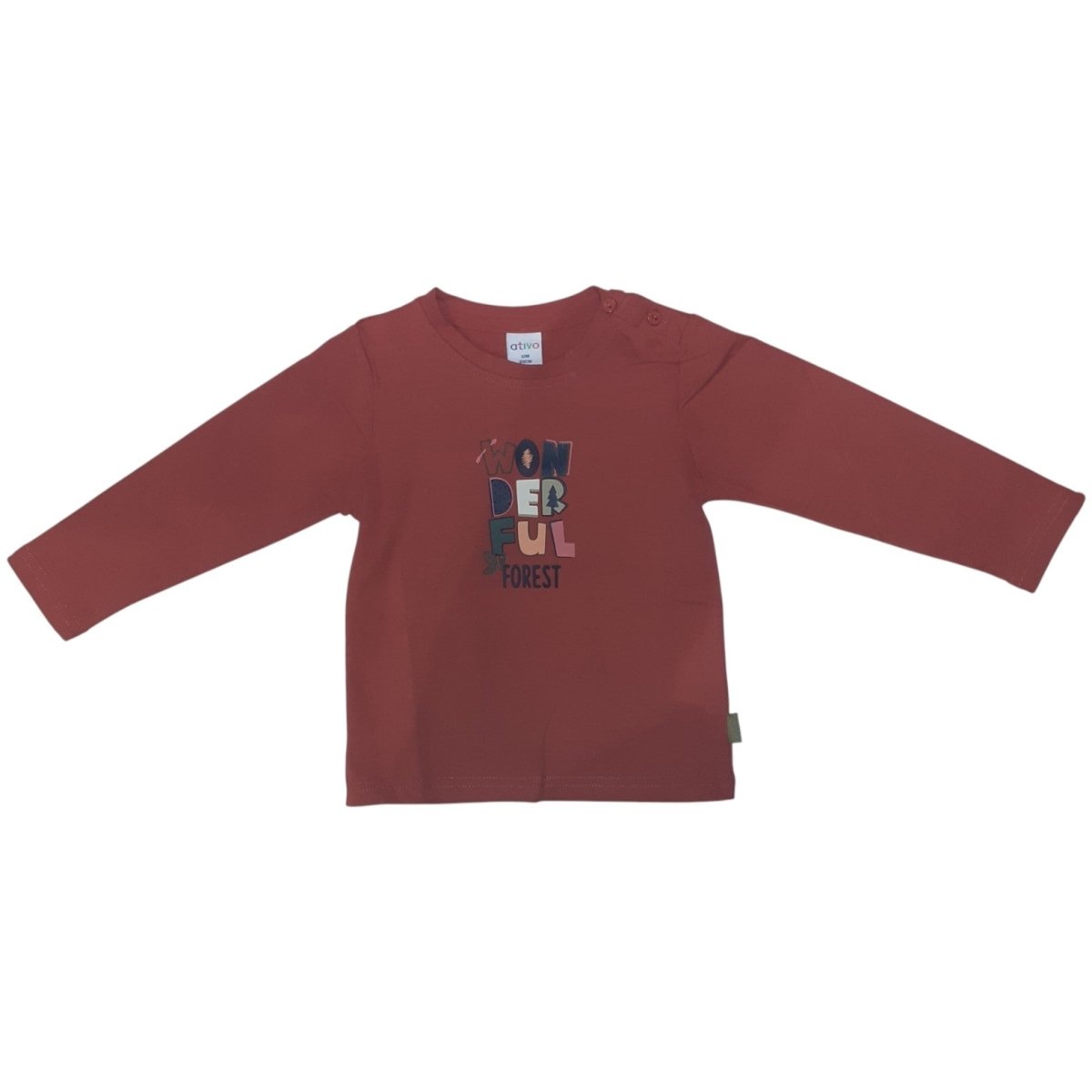 Maglietta Bambina a Maniche Lunghe Cannella In Cotone Ativo ND4179 - - DarSaGiocattoli