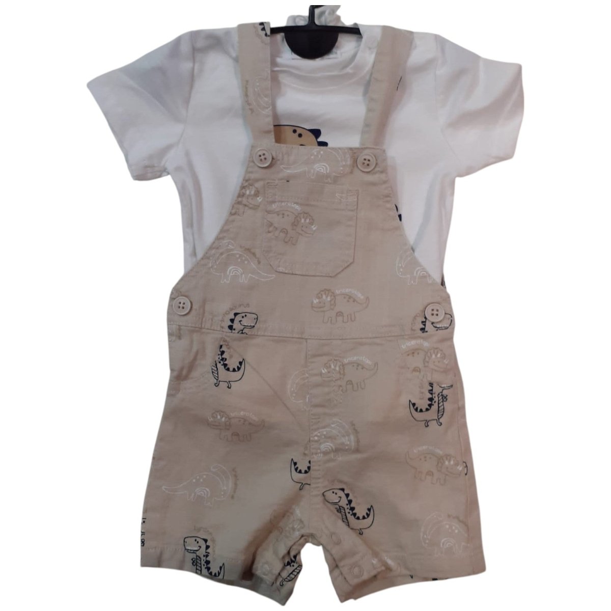 MR Jek Completo Bambino T-Shirt e Salopette Fantasia Dinosauri JA2494 - DarSaGiocattoli