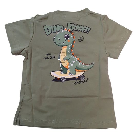 MR Jek T-Shirt Bambino Colore Verde Fantasia Dinosauro JA2501 - DarSaGiocattoli
