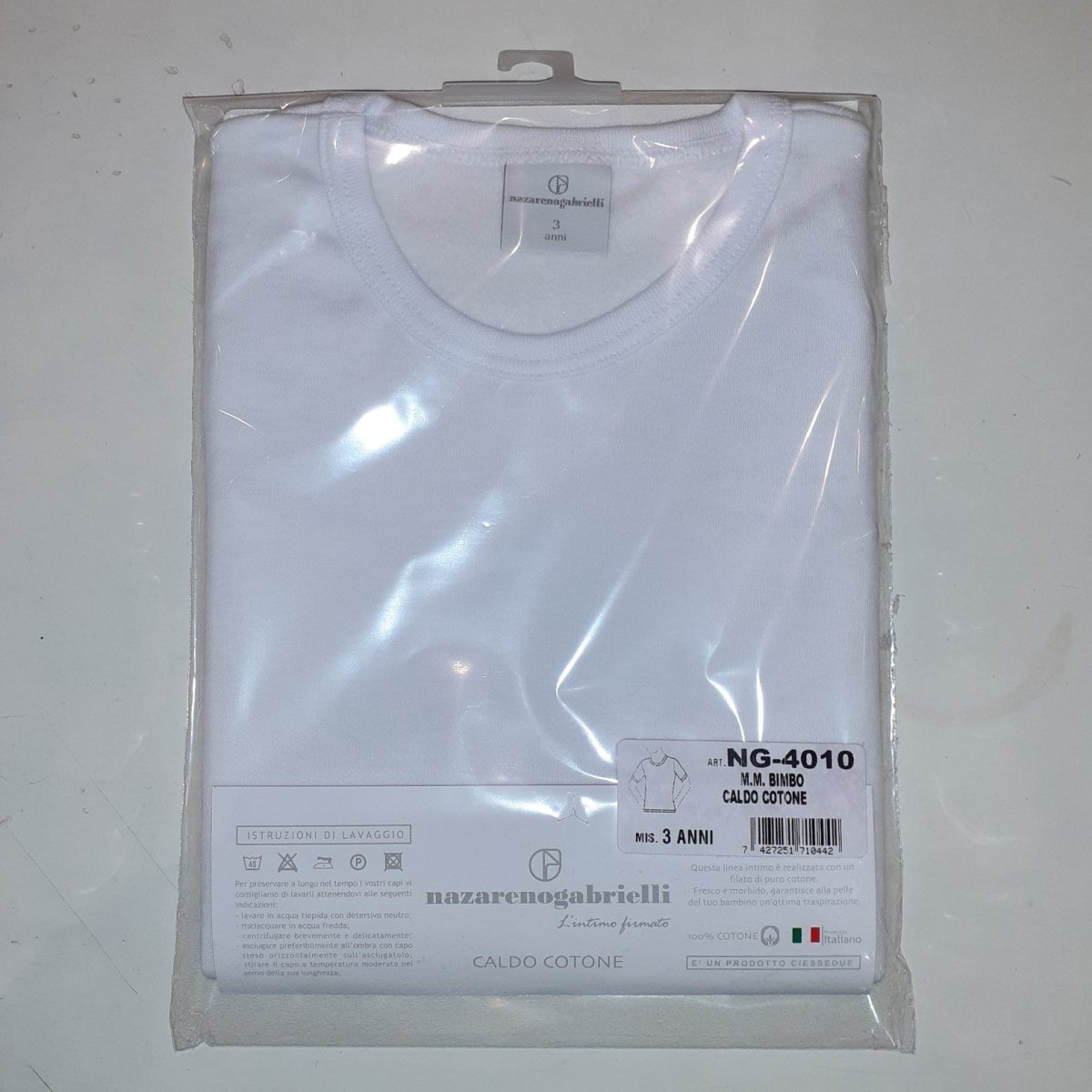 Nazareno Gabrielli Canottiera Bambino Bianca In Caldo Cotone 4 Pezzi NG - 4010 - 7427251710442 - DarSaGiocattoli