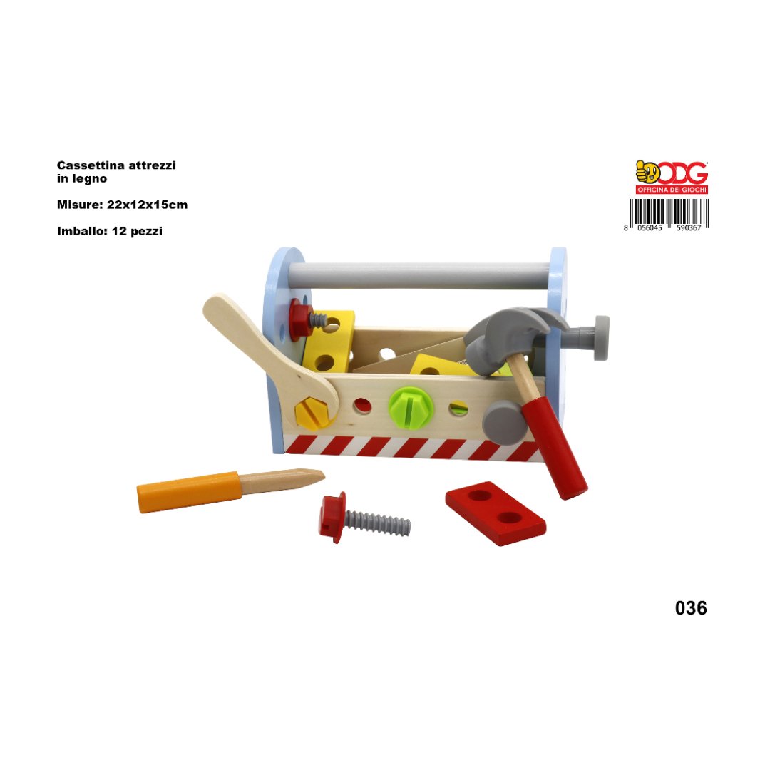 ODG Attrezzi Cassetta Legno Con Accessori ODG036 - 8056045590367 - DarSaGiocattoli