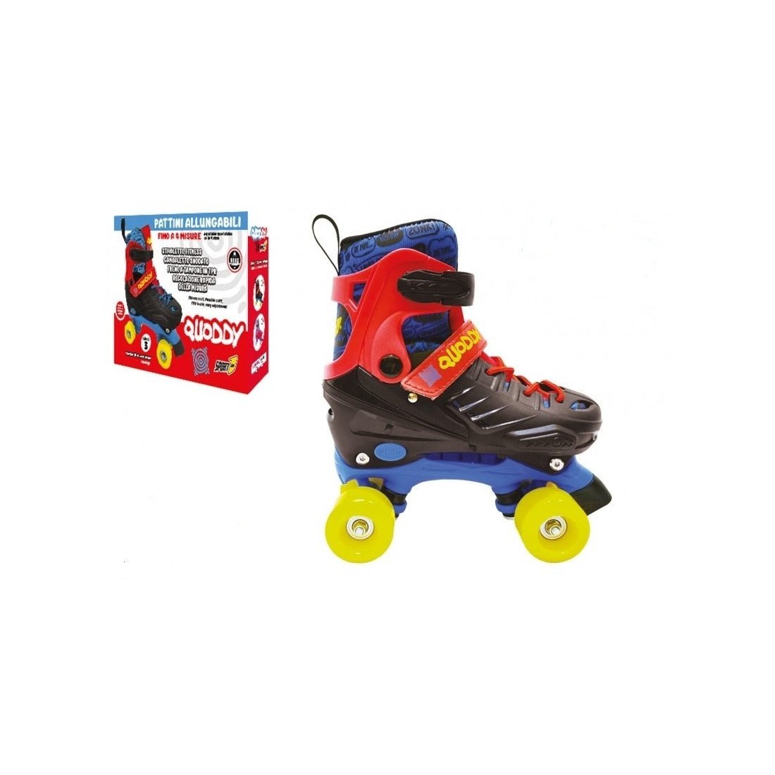 Pattini Quoddy 4 Ruote Boy Regolabili Mandelli 707400141 - 8005586205025 - DarSaGiocattoli