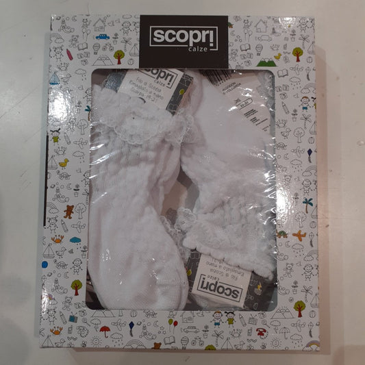 Proctor Scopri Calze Baby Pizzo Bambina Ricamato Bianco - 8033367129734 - DarSaGiocattoli