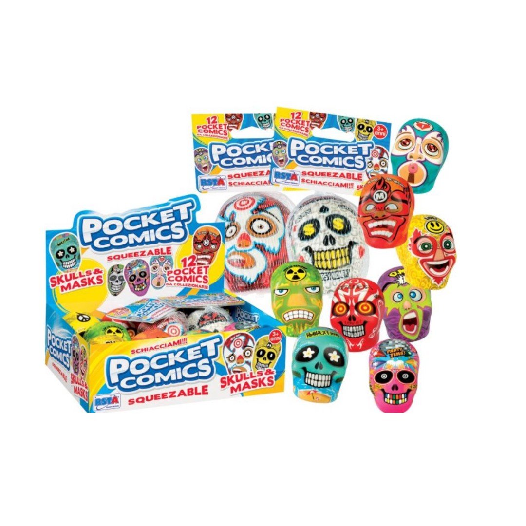 RsToys 10489 Pocket Comics squeezable Skull - 8004817104892 - DarSaGiocattoli