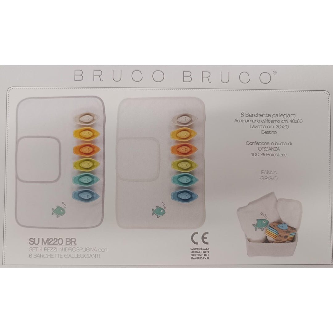 Set Bagno Neonato Con Asciugamano e Giochini Barchette SUM220 - 8300941359550 - DarSaGiocattoli