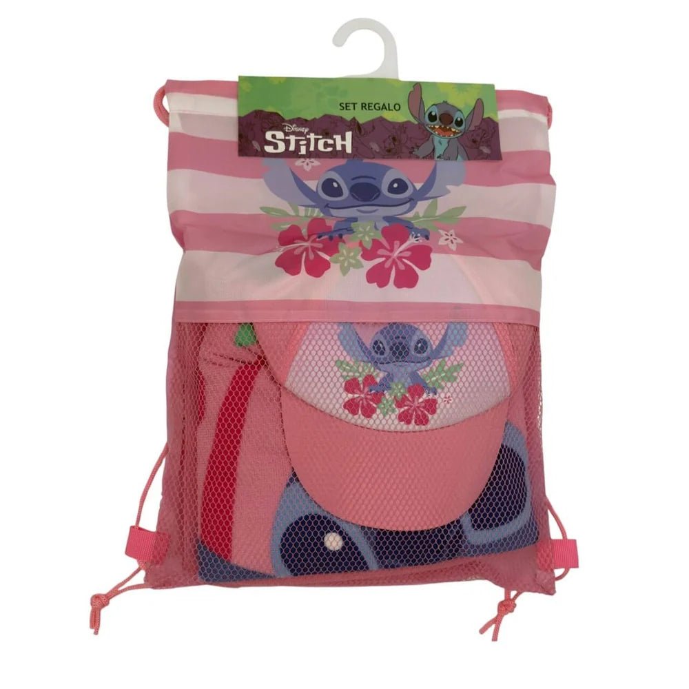 Set Regalo Mare Stitch Disney 3 Pezzi (Telo Mare - Cappello – Zaino) Ellepi WR6012 - 8059790709428 - DarSaGiocattoli