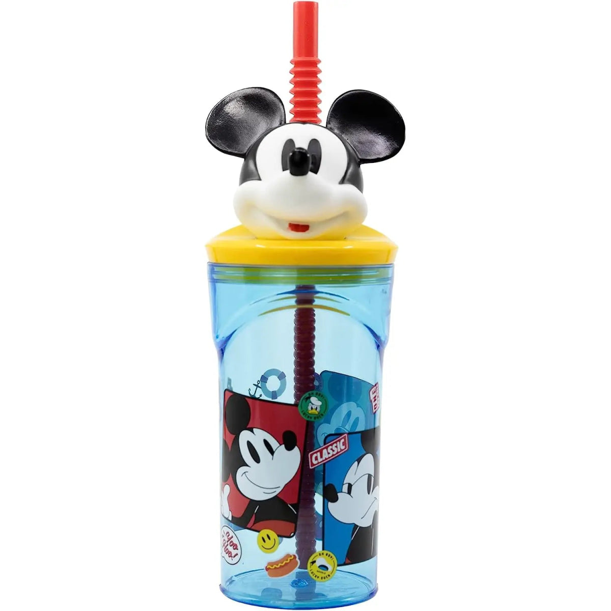 Stor Bicchiere Originale Disney Topolino In Plastica 360 ml Con Cannuccia Rosa e Tappo 3D 74466 - 8412497743667 - DarSaGiocattoli