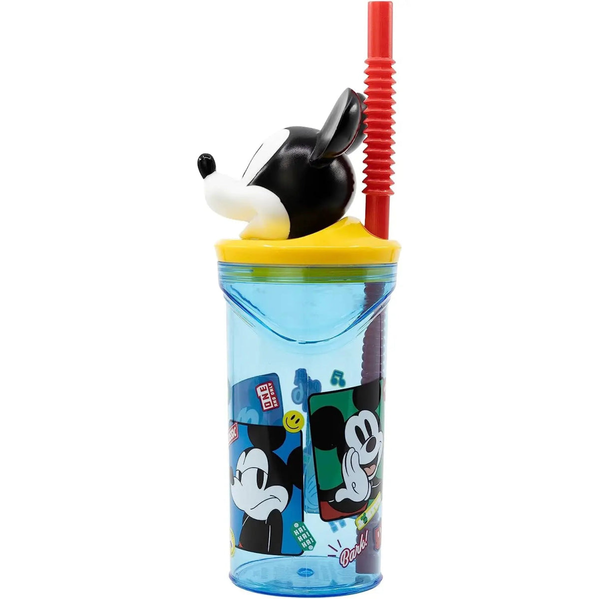Stor Bicchiere Originale Disney Topolino In Plastica 360 ml Con Cannuccia Rosa e Tappo 3D 74466 - 8412497743667 - DarSaGiocattoli