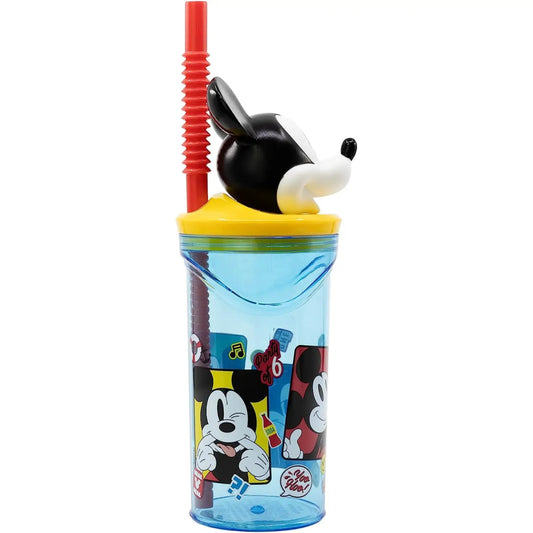 Stor Bicchiere Originale Disney Topolino In Plastica 360 ml Con Cannuccia Rosa e Tappo 3D 74466 - 8412497743667 - DarSaGiocattoli