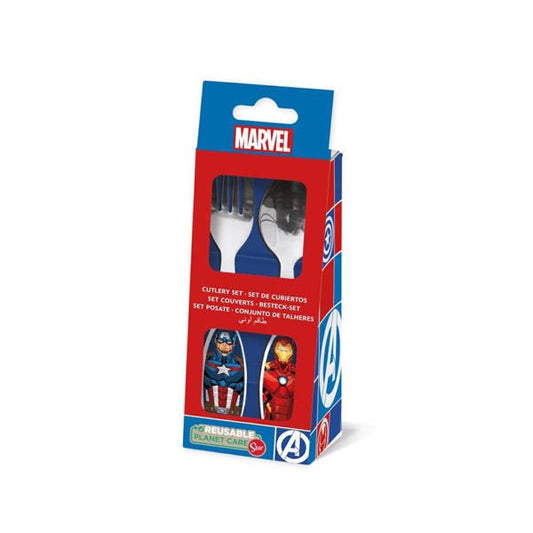 Stor Set 2 Posate in Metallo per Bambini Disney Avengers - 8412497741182 - DarSaGiocattoli