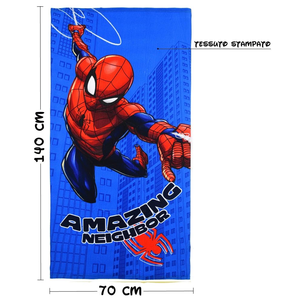 Sun City Asciugamano Telo Mare Spiderman Spider - Man Marvel Microfibra Di Poliestere 70 x 140 Cm YE18228 - 3609087659650 - DarSaGiocattoli