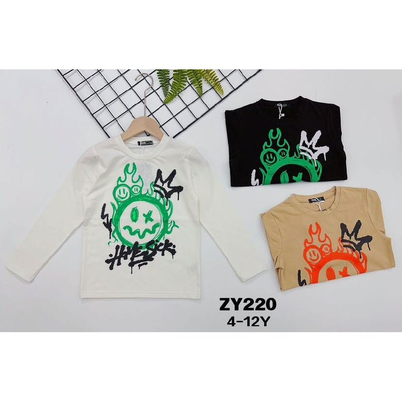 T-Shirt Bambino a Manica Lunga Cotone MR Jek ZY220 - - DarSaGiocattoli